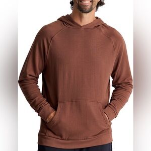 Free Fly Bamboo Lightweight Fleece Hoodie Chestnut Brown Men's Size SMALL NWT